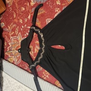 Black Top with Silver Beased Neckline